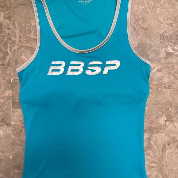 Bebe Teal Tank Top with Silver Accents - Picture 1 of 2